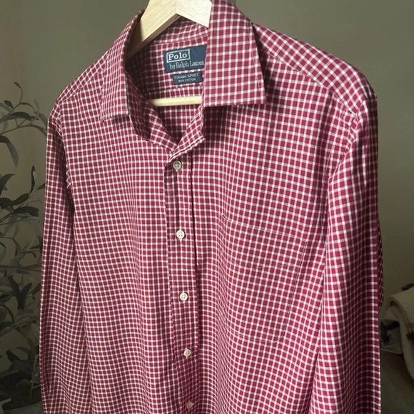 Polo Ralph Lauren Men’s Curham Sport Red Cotton Plaid Button Up Size M - Picture 3 of 7